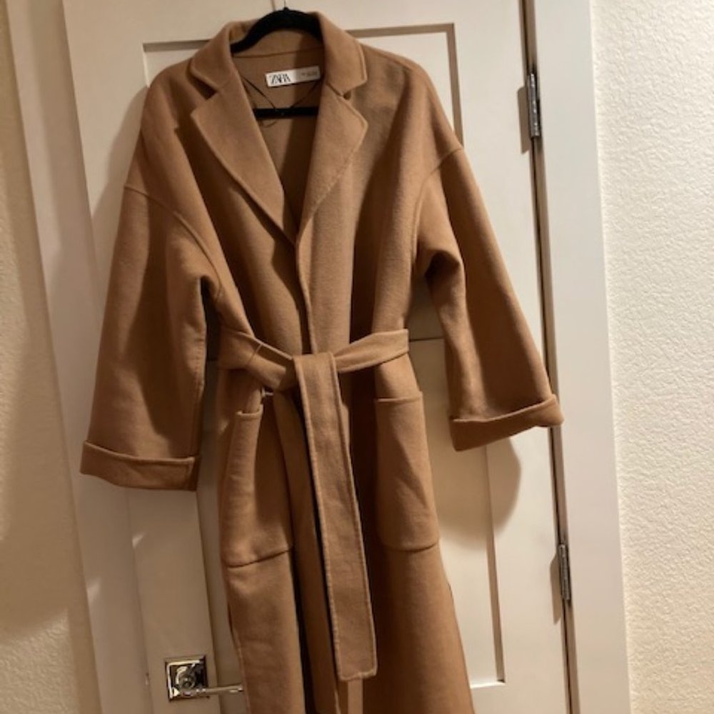 Zara Belted Camel Coat - S